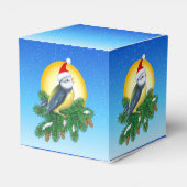 Vögel in der Weihnachtsmannmütze Geschenkschachtel (Rückseite)