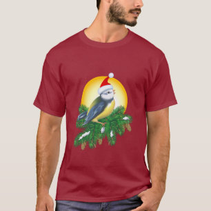 Vögel in der Weihnachtsmannmütze T-Shirt