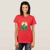 Vögel in der Weihnachtsmannmütze T-Shirt (Vorne ganz)