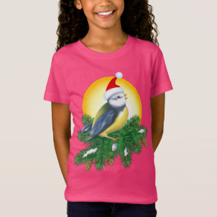 Vögel in der Weihnachtsmannmütze T-Shirt