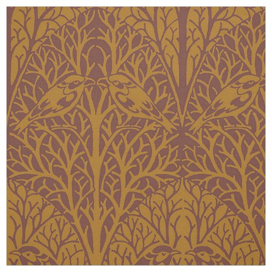 Vögel in Dicke, dunkle Amber Stoff (Muster)