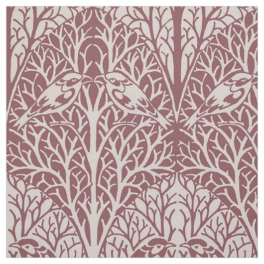 Vögel in Dicke, Farben der antiken Rose Stoff (Muster)