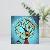 Vögel in einem Baum Ende der Chemo Krebs-Feier Einladung (Stehend Vorderseite)