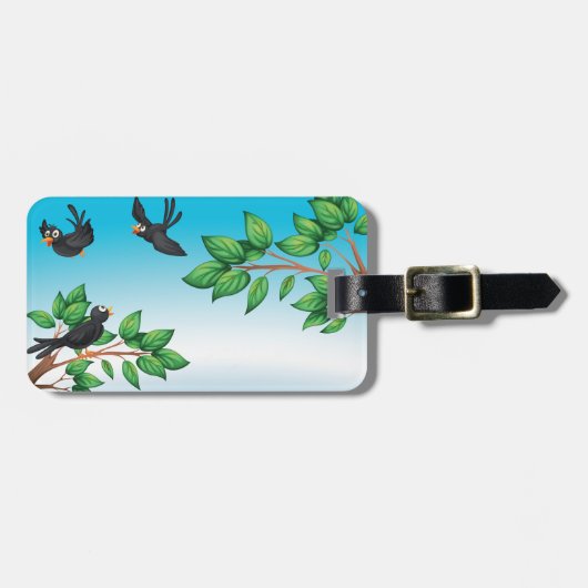 Vögel in einem Baum Gepäckanhänger (Vorderseite horizontal)