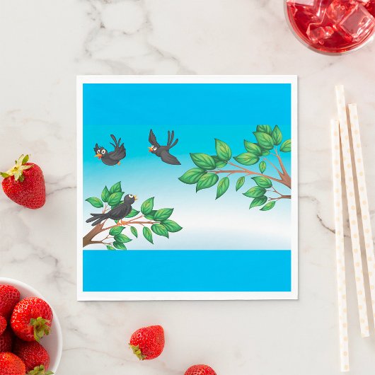 Vögel in einem Baum Napkins Serviette