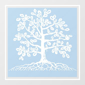 Vögel in einem Baumfenster klammern Fensteraufkleber (Blatt)