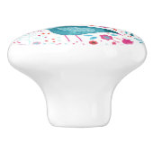 Vögel in einem Garten Moderne Boho Wasserfarbe Keramikknauf (Seitenansicht)