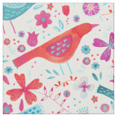 Vögel in einem Garten Moderne Boho Wasserfarbe Stoff (Nahaufnahme)