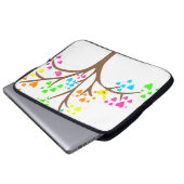 Vögel in einem Herz-Baum Laptopschutzhülle (Vorne Knopf)