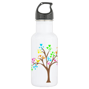 Vögel in einem Herzbaum Trinkflasche