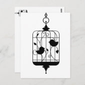 Vögel in einem Käfig Postkarte (Vorne/Hinten)