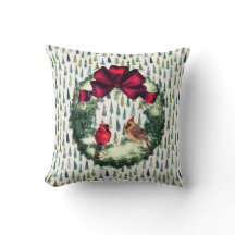 Vögel in einem Kätzchenland Weihnachtskissen