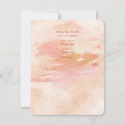 Vögel in einem Kranz von Blume Brautparty Einladung (Rückseite)