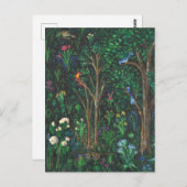 "Vögel in einem mittelalterlichen Wald." (Teichdet Postkarte (Vorne/Hinten)