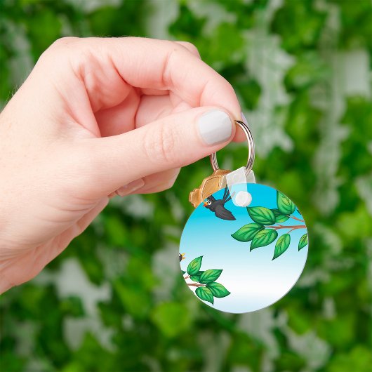 Vögel in einem Schlüsselanhänger