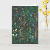 "Vögel in einem Wald." (Teich-Detail) Grußkarte Karte (Gelbe Blume)