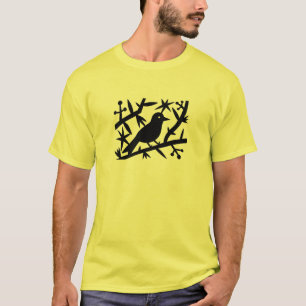 Vogel in einer Baum-Aktions-Zeit Liebe-im Party T-Shirt