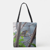 Vogel in einer Baum Taschen-Tasche Tasche (Rückseite)