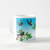 Vögel in einer Baumkaffee-Tasse Kaffeetasse (Vorderseite Links)