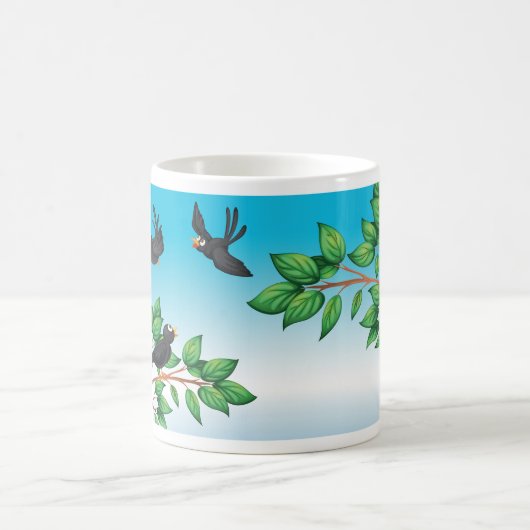 Vögel in einer Baumkaffee-Tasse Kaffeetasse (Mittel)