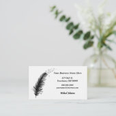 Vögel in einer Feder auf Weiß Visitenkarte (Stehend Vorderseite)