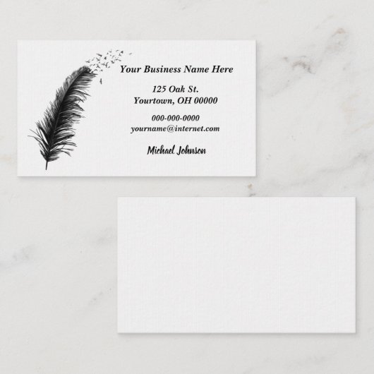 Vögel in einer Feder auf Weiß Visitenkarte (Vorne/Hinten)
