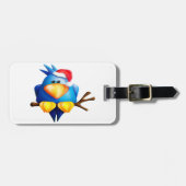 Vogel in einer Weihnachtsmannmütze Gepäckanhänger (Vorderseite horizontal)