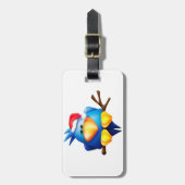 Vogel in einer Weihnachtsmannmütze Gepäckanhänger (Vorderseite vertikal)