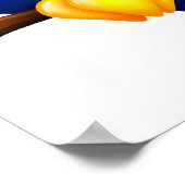 Vogel in einer Weihnachtsmannmütze Poster (Ecke)