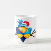Vogel in einer Weihnachtsmannmütze Tasse