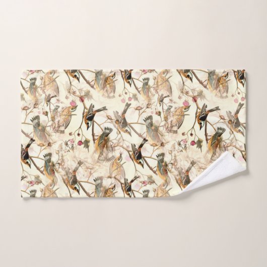 Vögel in einer Zweigstelle Badhandtuch Set (Handtuch)