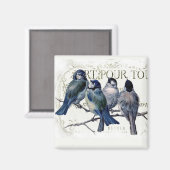 Vögel in einer Zweigstelle Magnet (Vorderseite/Rückseite)