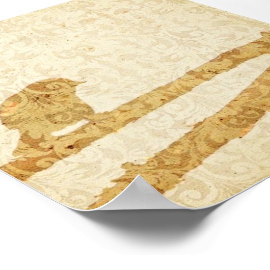 Vogel in einer Zweigstelle Poster (Ecke)