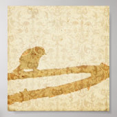 Vogel in einer Zweigstelle Poster (Vorne)