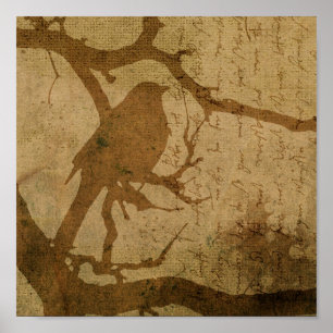 Vogel in einer Zweigstelle Poster