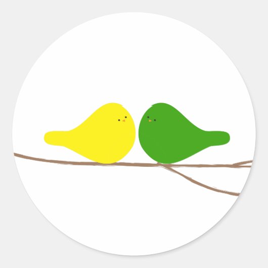 Vögel in einer Zweigstelle Runder Aufkleber (Vorderseite)