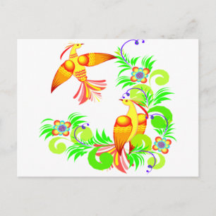 Vögel in Farbe Postkarte