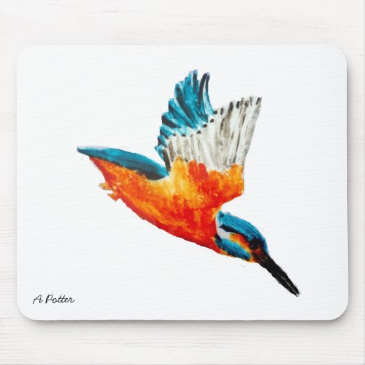Vögel in fliegendem Kingfisher Mousepad (Vorne)