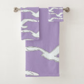Vögel in Flight Bath Accessoire Lavendel Badhandtuch Set (Insitu)