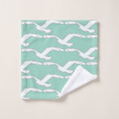 Vögel in Flight Bath Accessory Aqua Badhandtuch Set (Waschlappen)