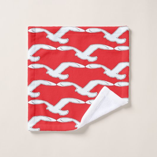 Vogel in Flight Bath Accessory Red Badhandtuch Set (Waschlappen)