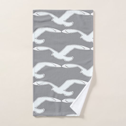 Vögel in Flight Bath Zubehör Dk Grau Badhandtuch Set (Handtuch)