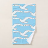 Vögel in Flug-Badezimmerzubehör lt blau Badhandtuch Set (Handtuch)