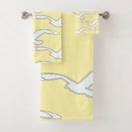 Vögel in Flug Bath Zubehör gelb Badhandtuch Set