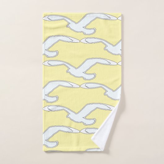 Vögel in Flug Bath Zubehör gelb Badhandtuch Set (Handtuch)