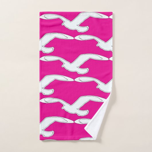Vögel in Flug Bath Zubehör Hot Pink Badhandtuch Set (Handtuch)