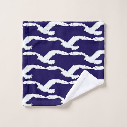 Vögel in Flug Bath Zubehör Marine Blue Badhandtuch Set (Waschlappen)