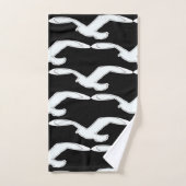 Vögel in Flugbadaccessoires schwarz Badhandtuch Set (Handtuch)