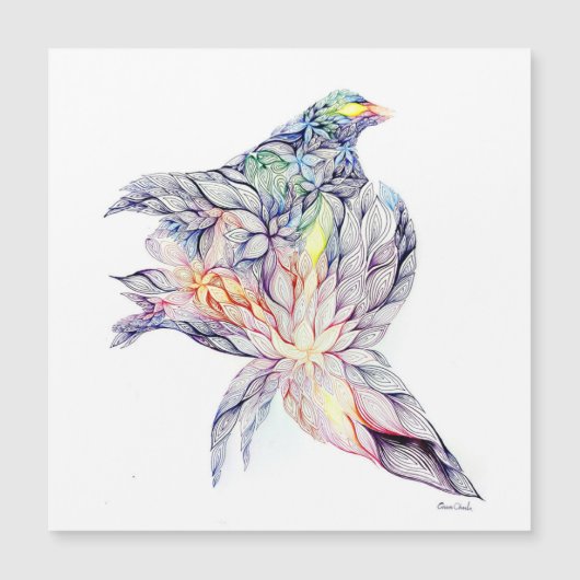 Vogel in ihrem Nest Magnetkarte (Vorderseite)