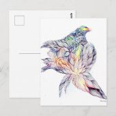 Vogel in ihrem Nest Postkarte (Vorne/Hinten)